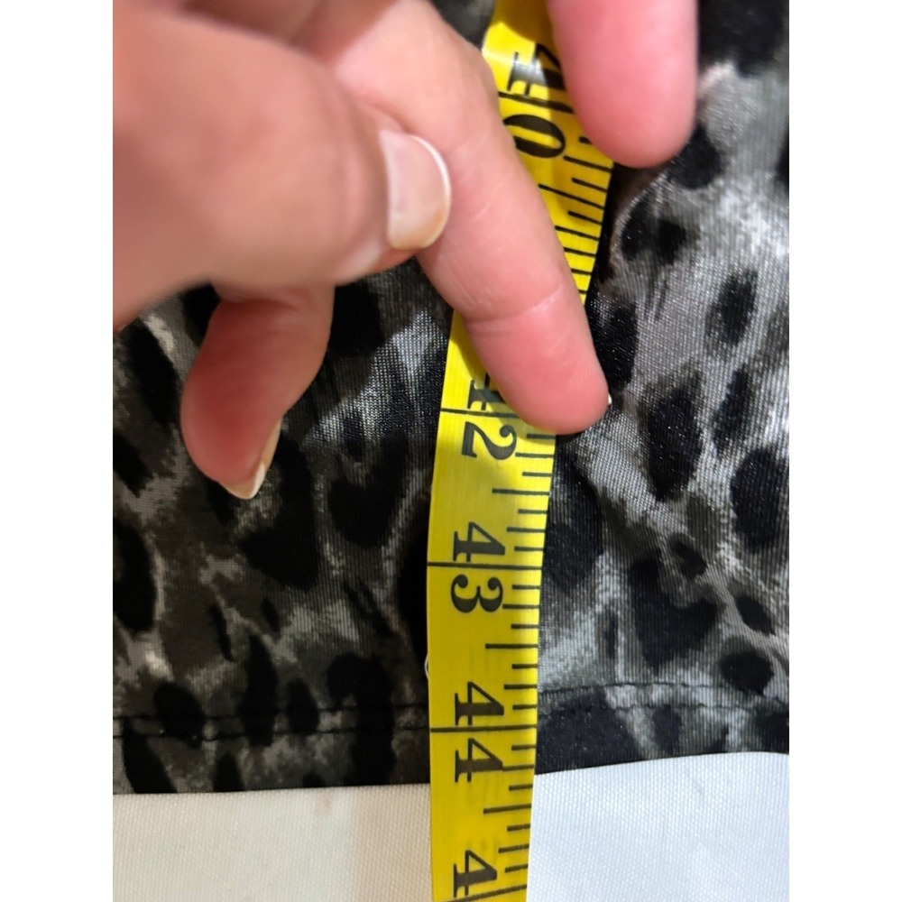 Womens Leopard Print Ruched Bust Milkmaid Midi Slip Dress Sz L y2k Grunge Edgy - Picture 9 of 10